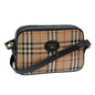 Luxury BurberrySs Nova Check Shoulder Bag Canvas Beige Auth 83237