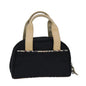 Luxury Burberry Nova Check Hand Bag Nylon Black Auth 83319