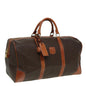 Luxury CELINE Macadam Canvas Boston Bag PVC Leather Brown 83386