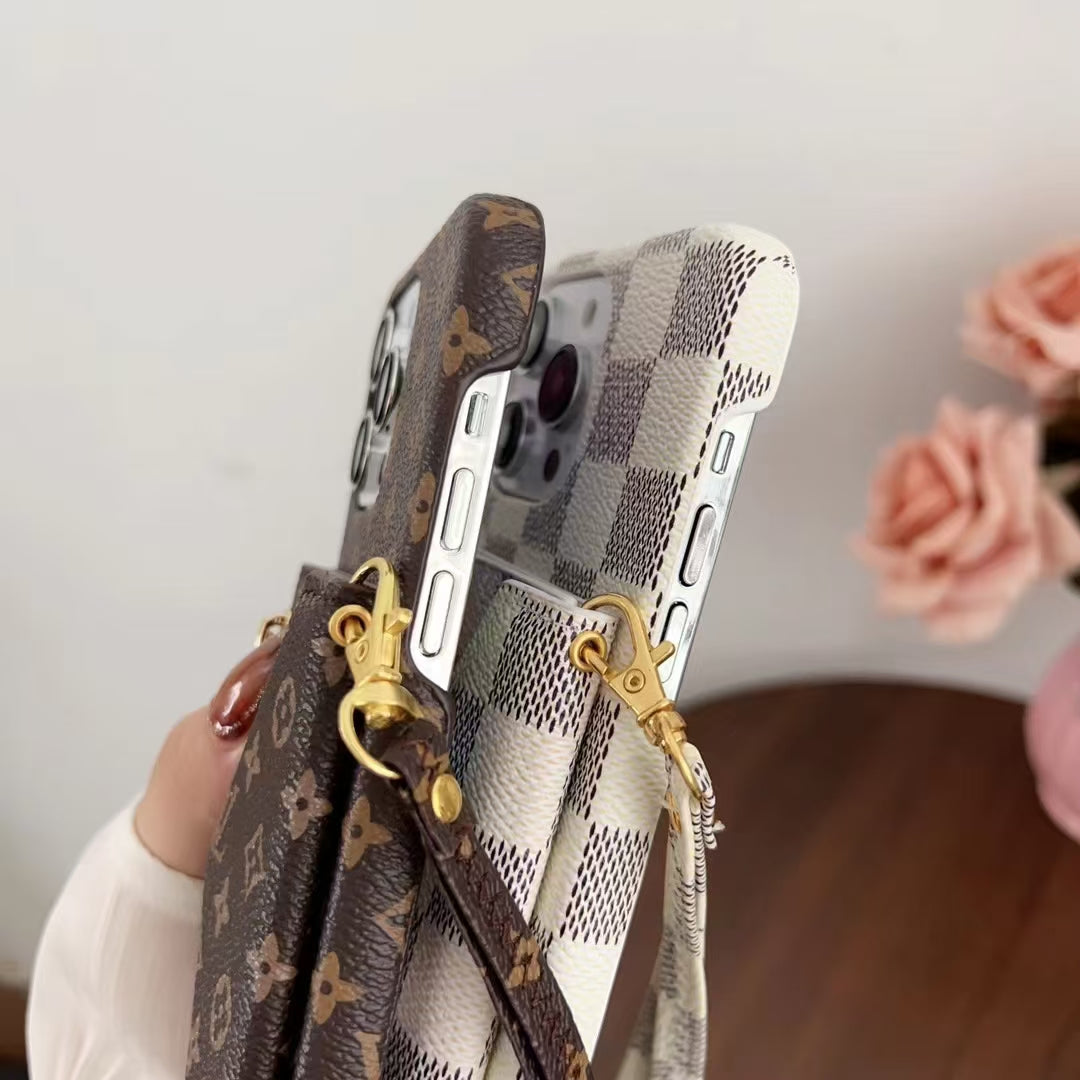 Tri-fold zipper phone case for iphone