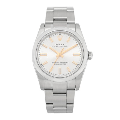Stainless Steel 34mm Oyster Perpetual Watch Silver 124200