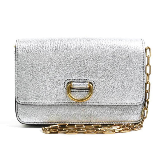 Burberry Brand Leather Silver Shoulder Bag Style 3