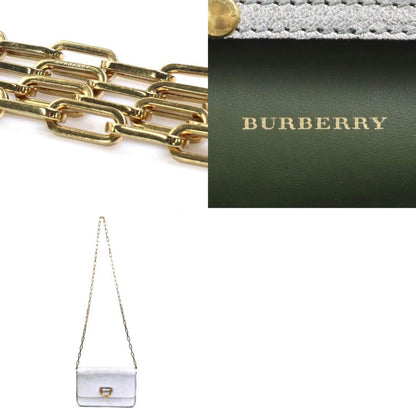 Burberry Brand Leather Silver Shoulder Bag Style 3