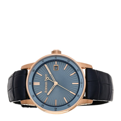 18K Rose Gold Alligator 38mm Code 11.59 Automatic Watch Blue 77410OR.OO.A344CR.01