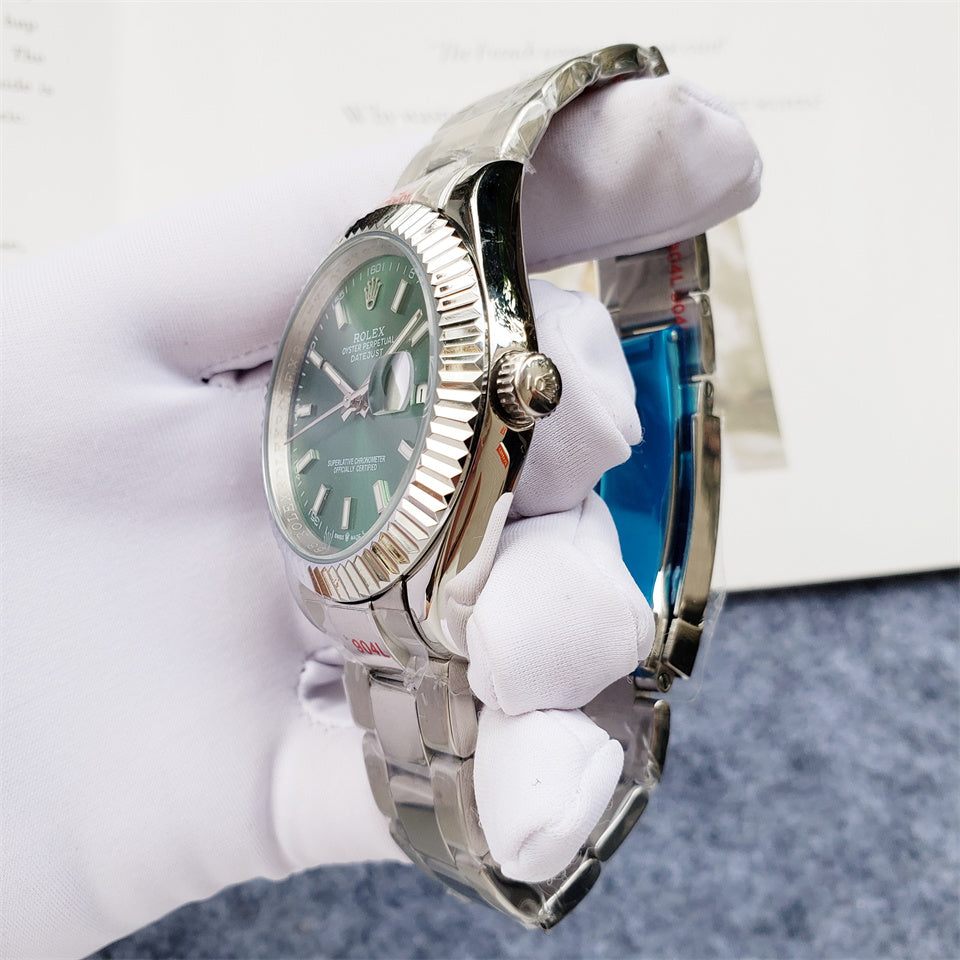 Rolex Datejust 40mm Green Dial Silver