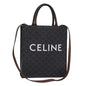 Luxury CELINE Triomphe Canvas Hand Bag PVC 2way Black Gold Auth 85281