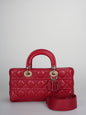 Dior Red Medium Lambskin Cannage Lady D-Joy Bag Rovelle Bags