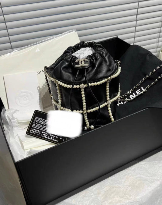 Chanel Luxury Lambskin Black Handbag Lambskin Rovelle Bags