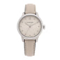 Stainless Steel Calfskin Diamond 32mm Classic Round Quartz Watch Taupe BU10105
