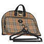Luxury BurberrySs Nova Check Garment Cover Canvas Leather Beige Black gold Auth 86956