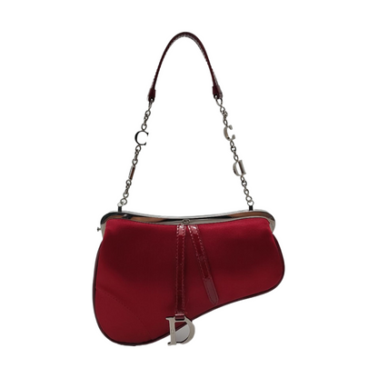 Dior Saddle Classic Clutch Mini Red Silk Satin Rovelle Bags