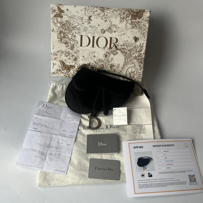 Dior Saddle Mini Silk Handbag Black with crystals Rovelle Bags