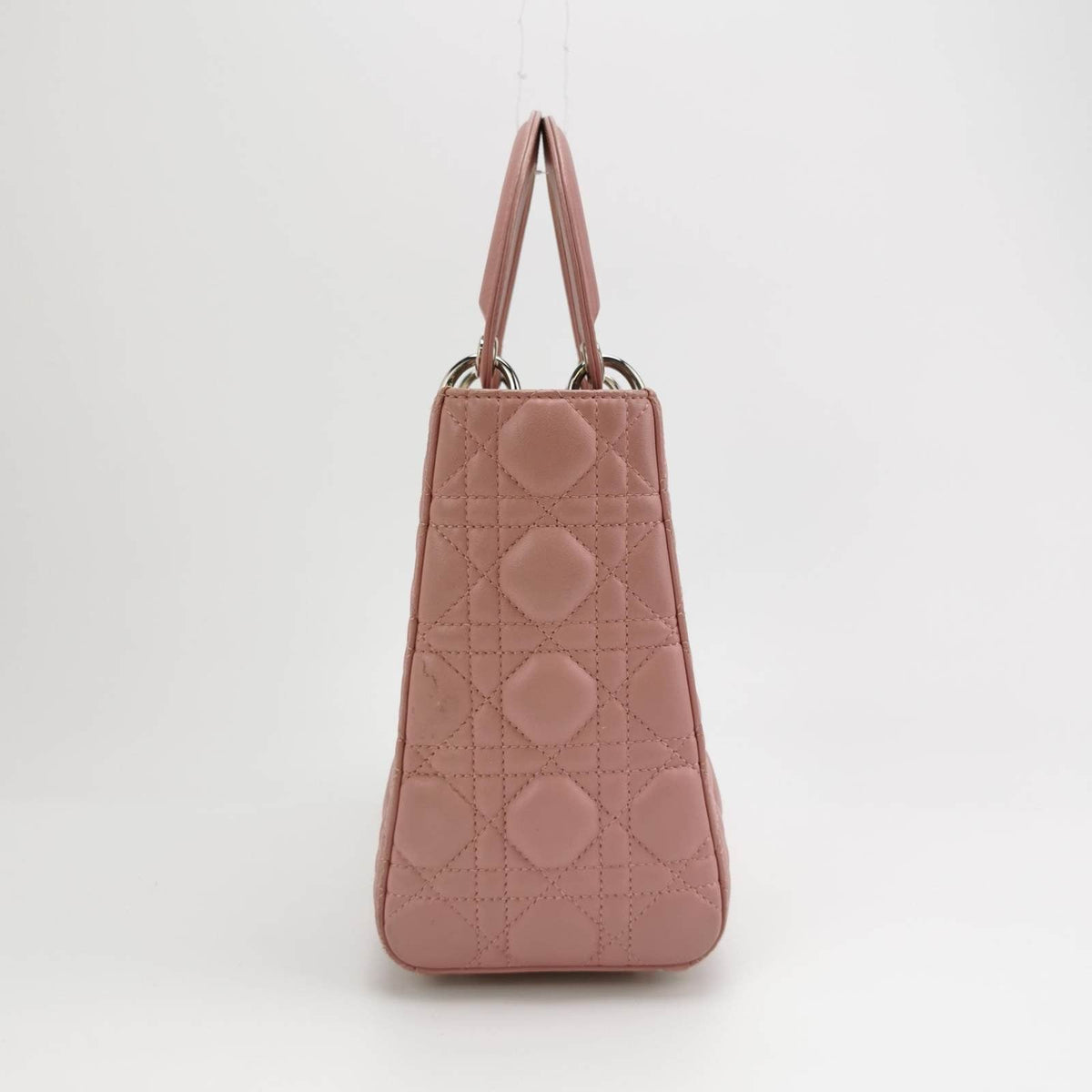 Lady Dior 2012 Medium Pink Cannage Leather Handbag Rovelle Bags