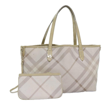 Burberry Nova Auth Leather White Tote Bag