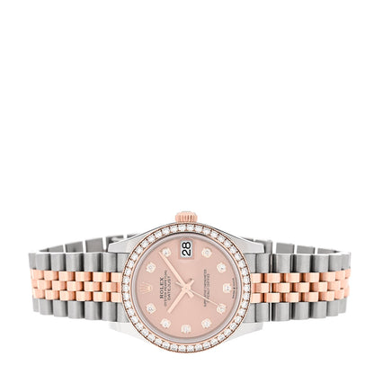 Stainless Steel 18K Everose Gold Diamond 31mm Oyster Perpetual Datejust Watch Pink 278381RBR