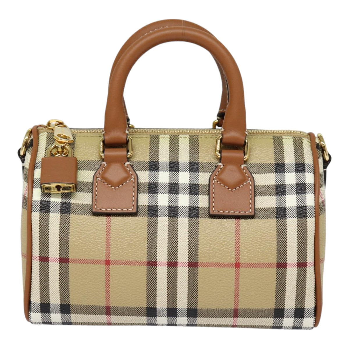 Burberry Nova Auth Leather Beige Handbag Style 7