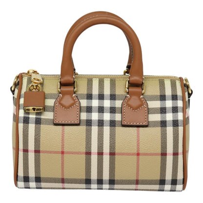 Burberry Nova Auth Leather Beige Handbag Style 7