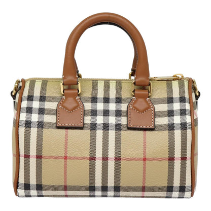Burberry Nova Auth Leather Beige Handbag Style 7
