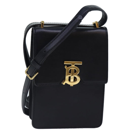 Burberry Auth Leather Black Shoulder Bag Style 3