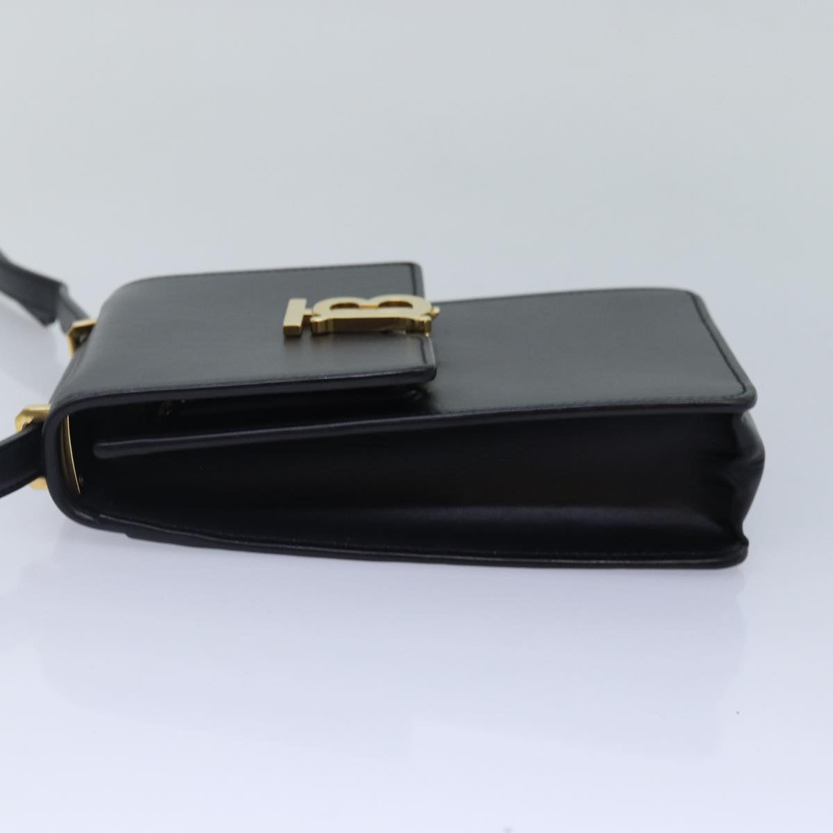 Burberry Auth Leather Black Shoulder Bag Style 3