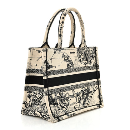 Christian Dior Canvas Embroidered Small Zodiac Toile De Jouy Book Tote Latte Rovelle Bags
