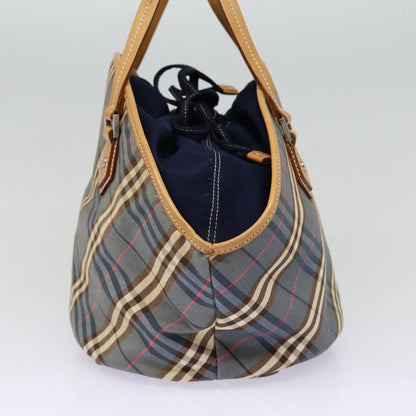 Burberry Nova Label Canvas Blue Handbag