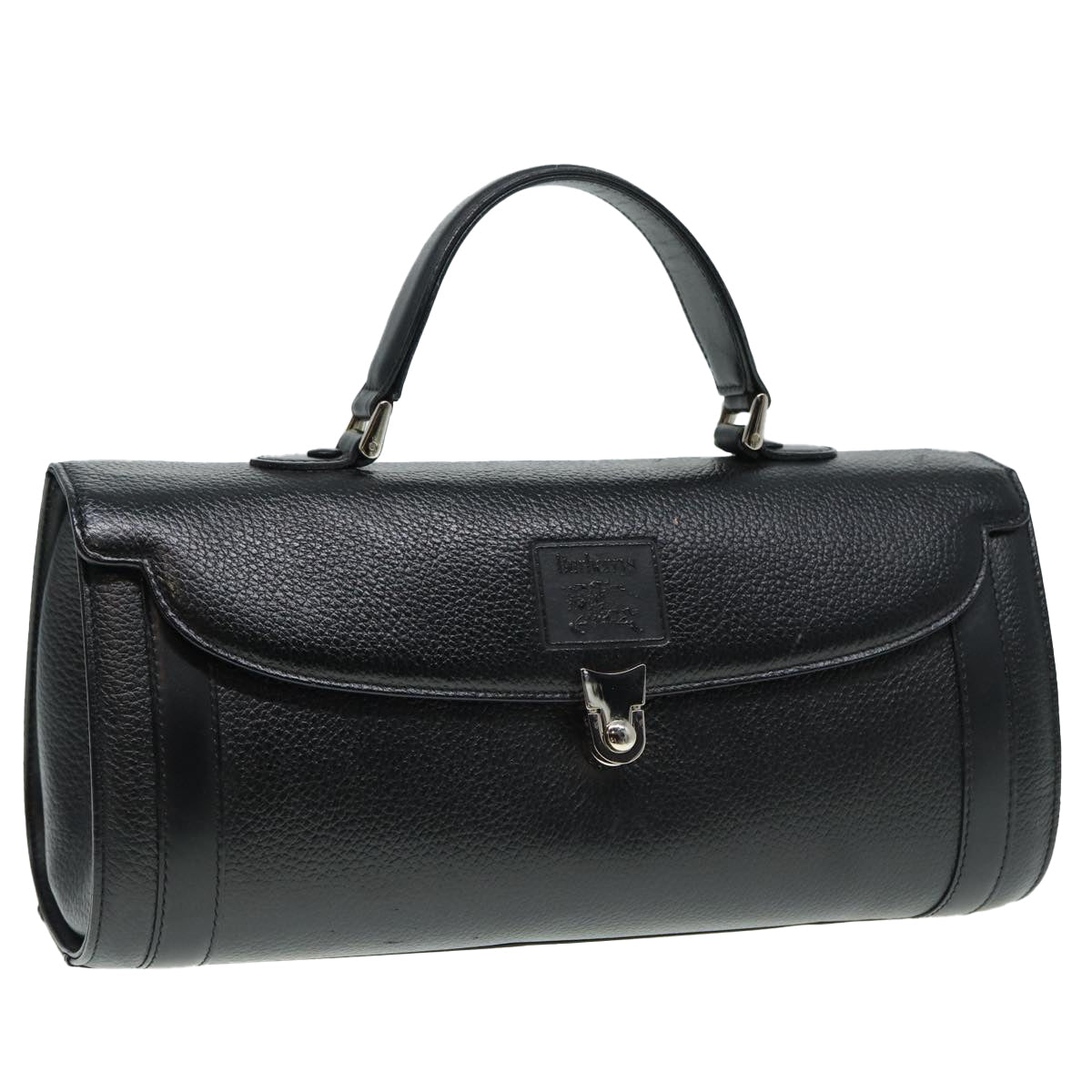 Burberry BurberrySs Auth Leather Black Handbag Style 7