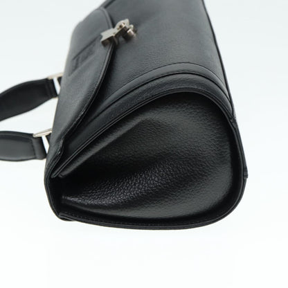 Burberry BurberrySs Auth Leather Black Handbag Style 7