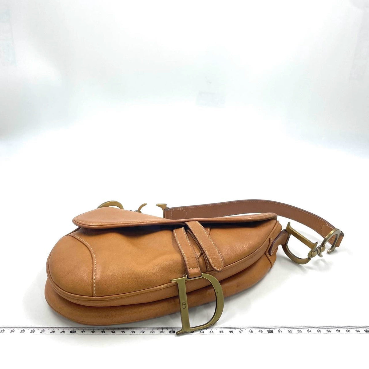Dior Saddle Tan Brown Calfskin Leather Gold Hardware Shoulder Bag Rovelle Bags