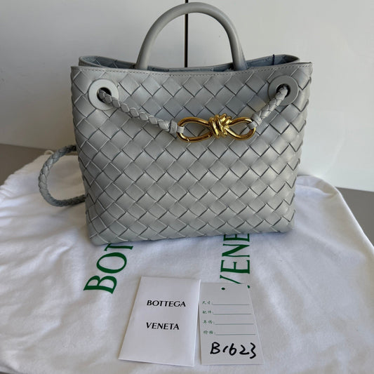 Bottega Veneta Small Andiamo Grey Handbag