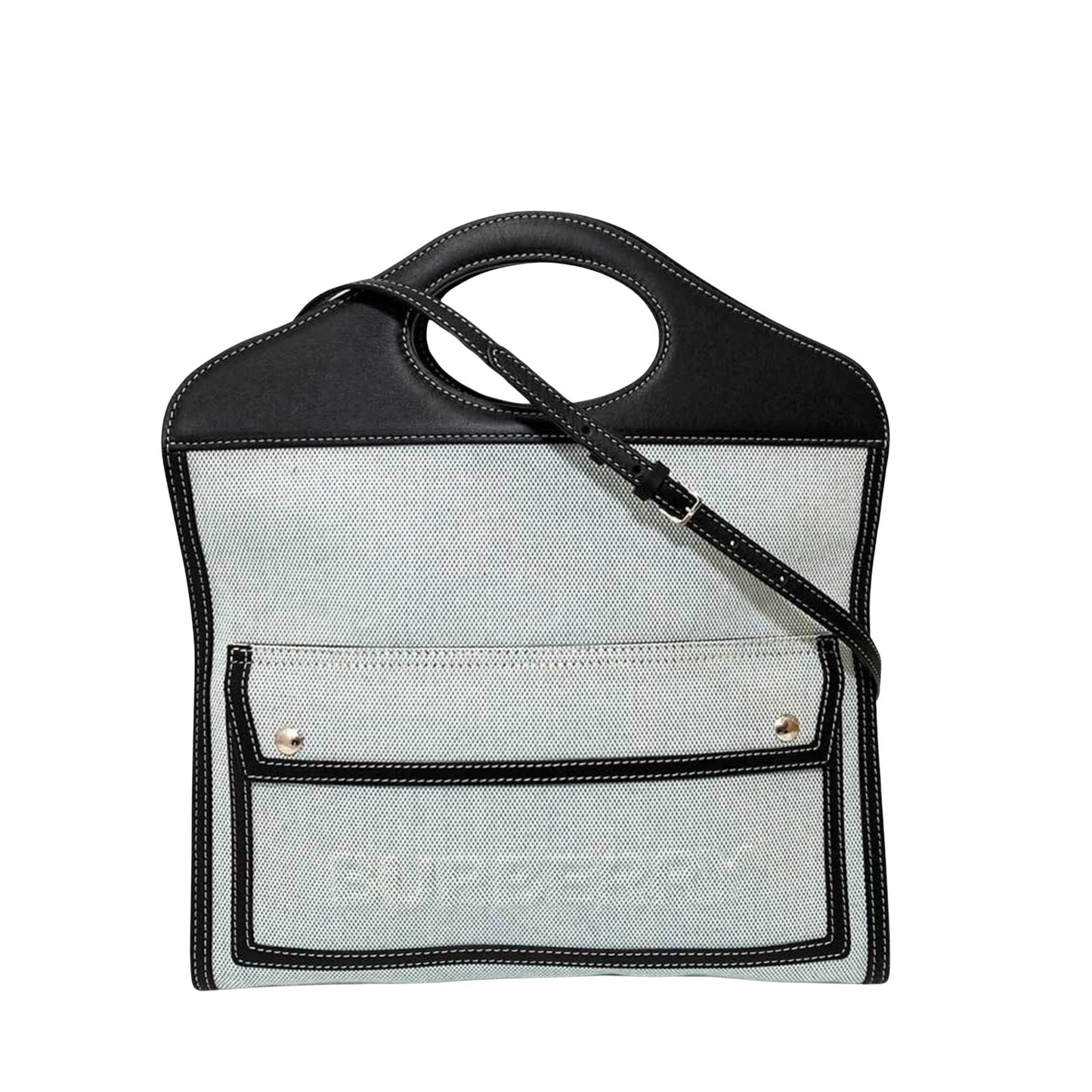 Burberry Pocket Brand Canvas Blue Handbag