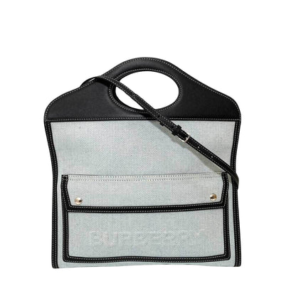 Burberry Pocket Brand Canvas Blue Handbag