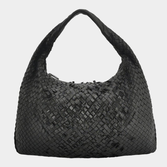 Bottega Veneta Intrecciato Hobo Bag Medium Black Lambskin leather 45cm