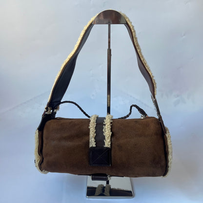 Dior Flight Medium Shoulder Bag Tan Brown Shearling Rovelle Bags