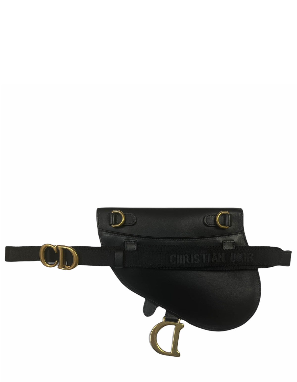 Christian Dior Black Leather Saddle Pouch Belt Bag Rovelle Bags
