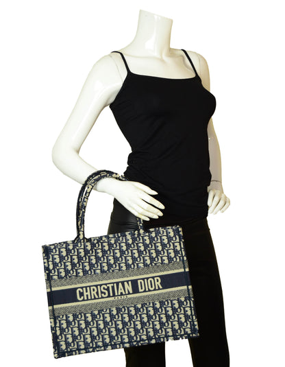 Christian Dior 2020 Blue Oblique Monogram Small Book Tote Bag Rovelle Bags