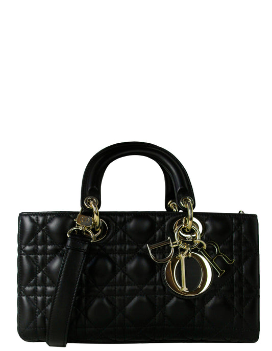 Christian Dior Black Cannage Lambskin Quilted Leather Lady D-Joy Bag Rovelle Bags