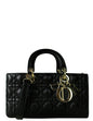 Christian Dior Black Cannage Lambskin Quilted Leather Lady D-Joy Bag Rovelle Bags