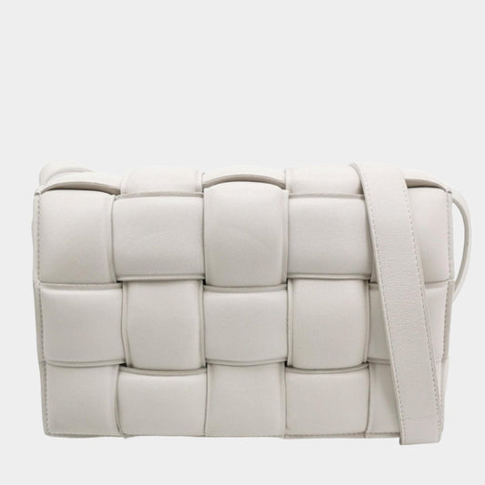 Bottega Veneta Padded Cassette White Leather Crossbody Bag
