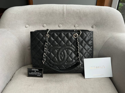 Chanel Caviar Black Silver Tote Style Rovelle Bags