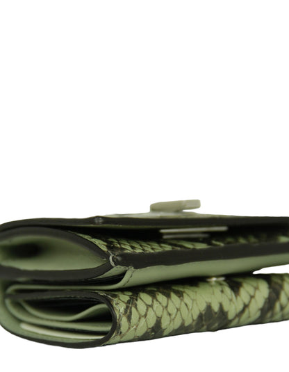 Fendi Green Tea Python Micro Trifold Wallet Rovelle Bags