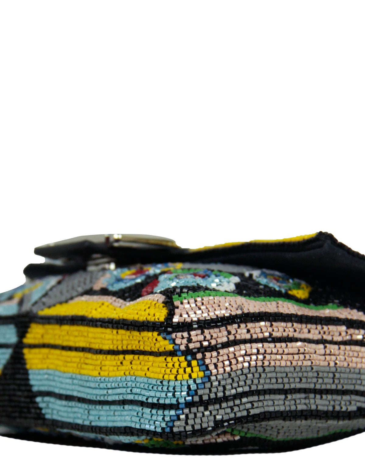 Fendi NWT Floral Beaded Micro Mini Baguette Crossbody Bag Rovelle Bags