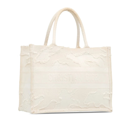White Dior Medium Camouflage Book Tote Rovelle Bags