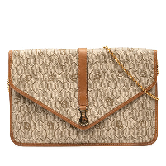 Brown Dior Honeycomb Coated Canvas Chain Crossbody Rovelle Bags