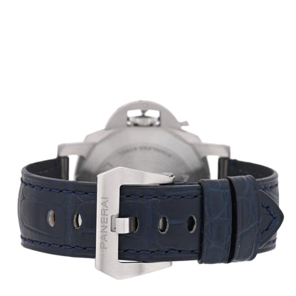 Stainless Steel Alligator 40mm Luminor Quaranta Automatic Watch Blue PAM01370 Blue
