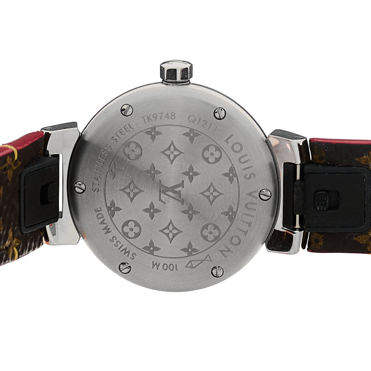 Stainless Steel Monogram 28mm Tambour Quartz Watch Brown