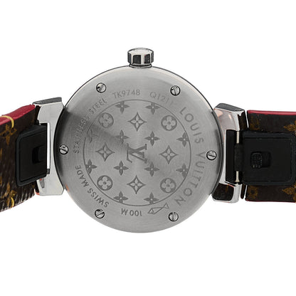 Stainless Steel Monogram 28mm Tambour Quartz Watch Brown