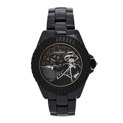 Stainless Steel Ceramic 38mm J12 Limited Edition Mademoiselle Couture Automatic Watch Black