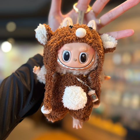 [Baby + Clothes] Pendant Baby Clothes Plush Vinyl Face Doll Bag Pendant Niche Bulala Doll