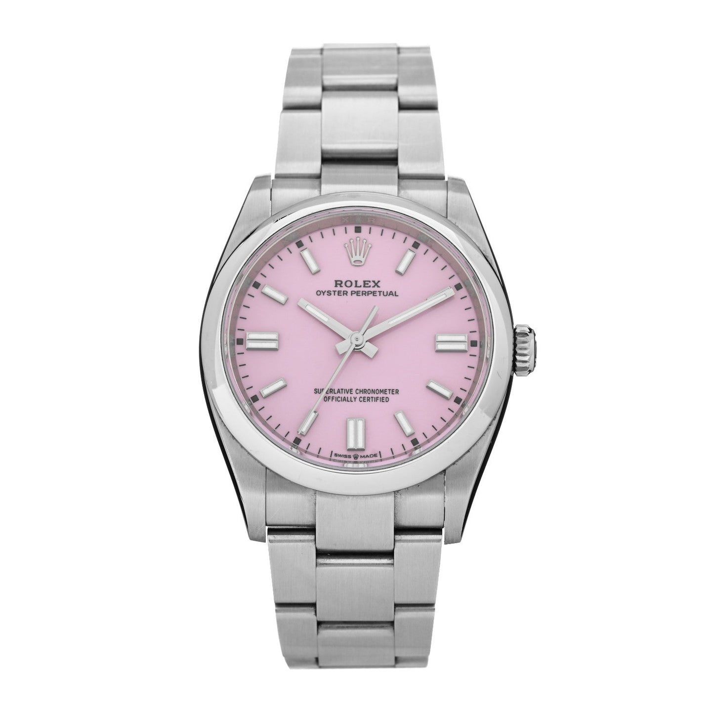 Stainless Steel 36mm Oyster Perpetual Watch Candy Pink 126000